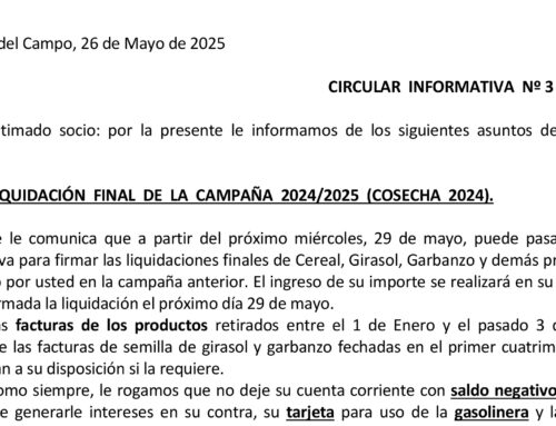 CIRCULAR INFORMATIVA N 3 26-05-2025